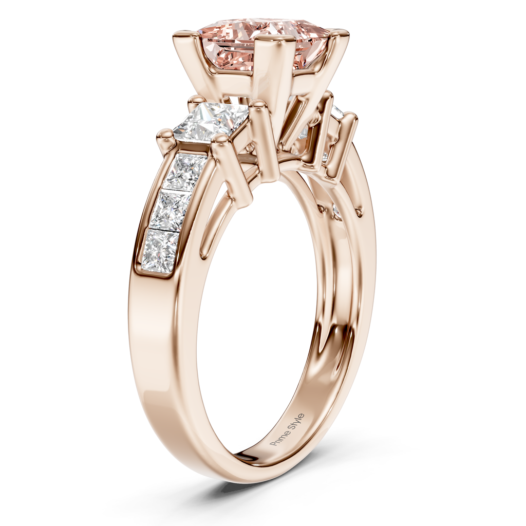 1.85-4.85 CT Princess Cut Fancy Pink Diamonds - Engagement Ring