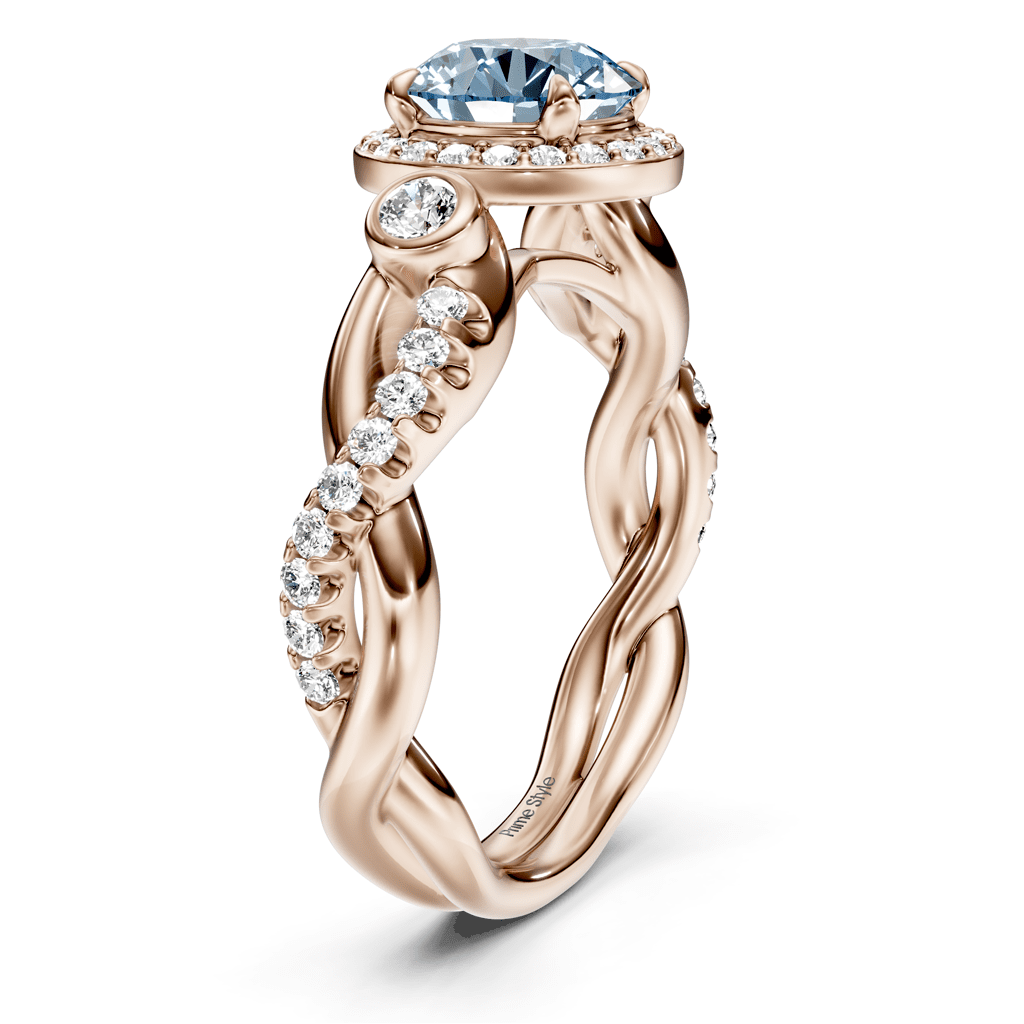 1.47 - 4.47 CT Round Cut Fancy Blue Diamonds - Engagement Ring - Primestyle.com
