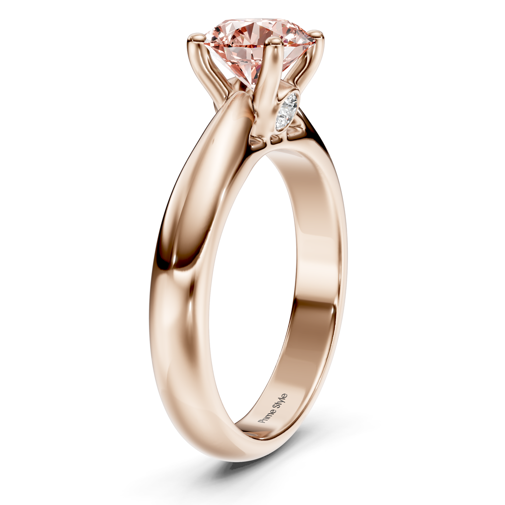 1.10-4.10 CT Round Cut Fancy Pink Diamonds - Engagement Ring