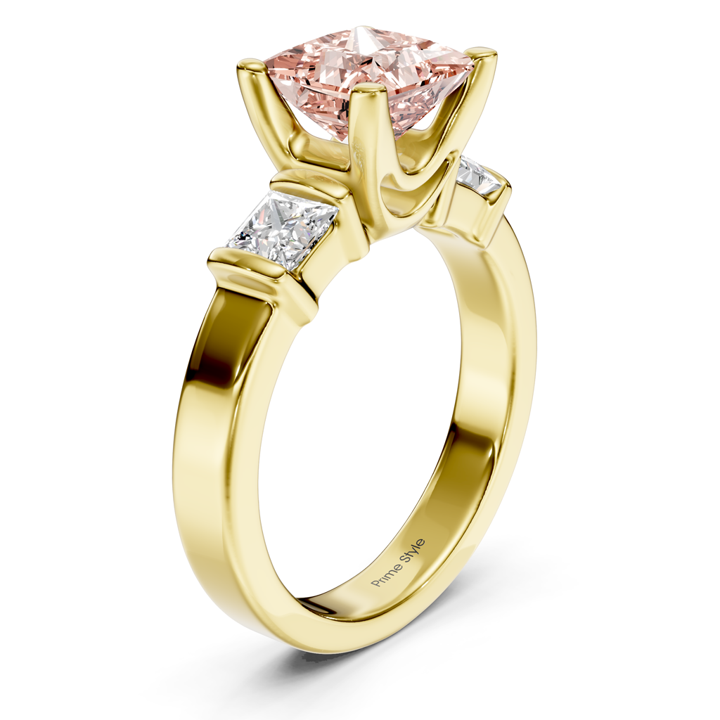 1.50-4.50 CT Princess Cut Fancy Pink Diamonds - Engagement Ring