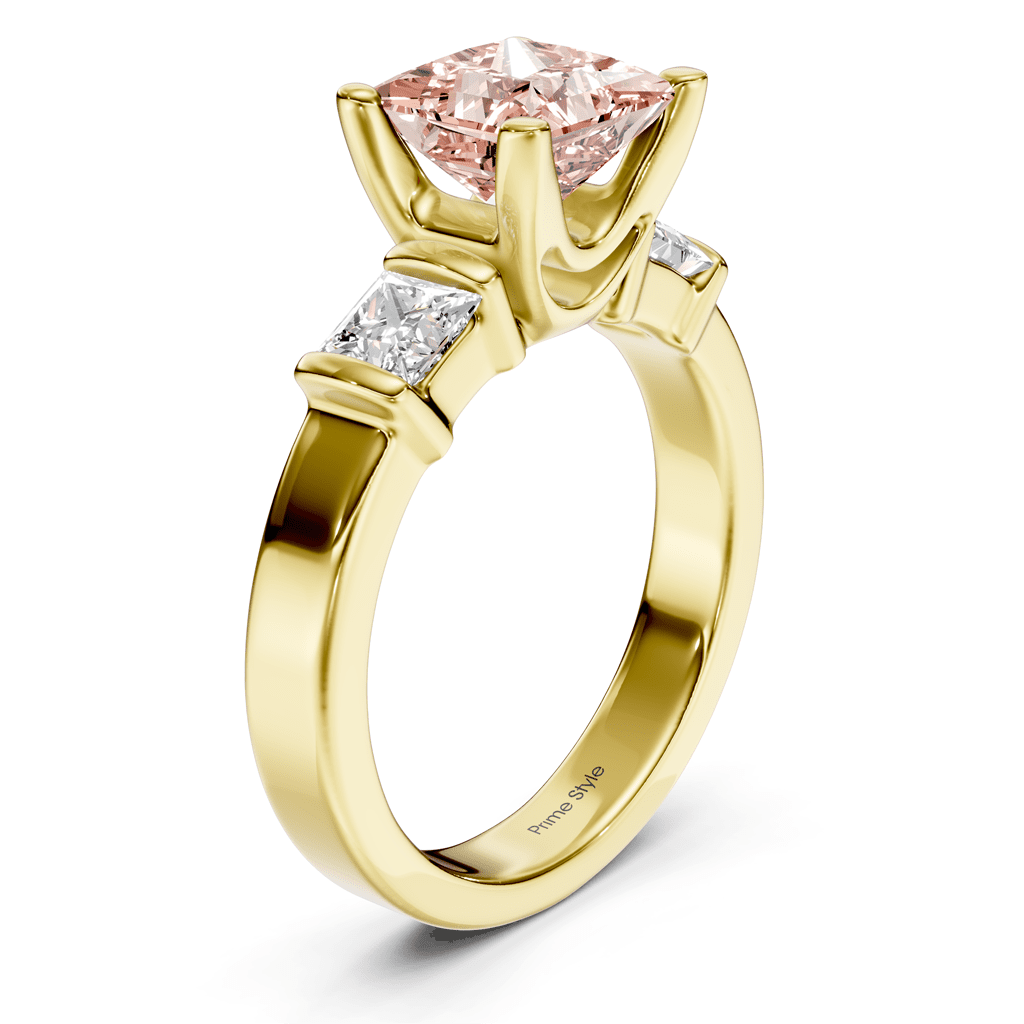 1.50 - 4.50 CT Princess Cut Fancy Pink Diamonds - Engagement Ring - Primestyle.com
