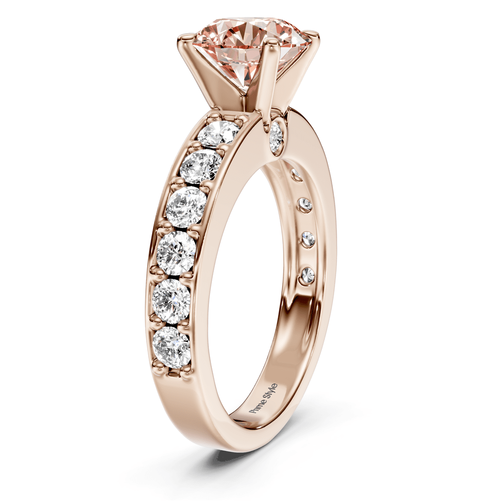 1.80 - 4.80 CT Princess & Round Cut Fancy Pink Diamonds - Engagement Ring - Primestyle.com