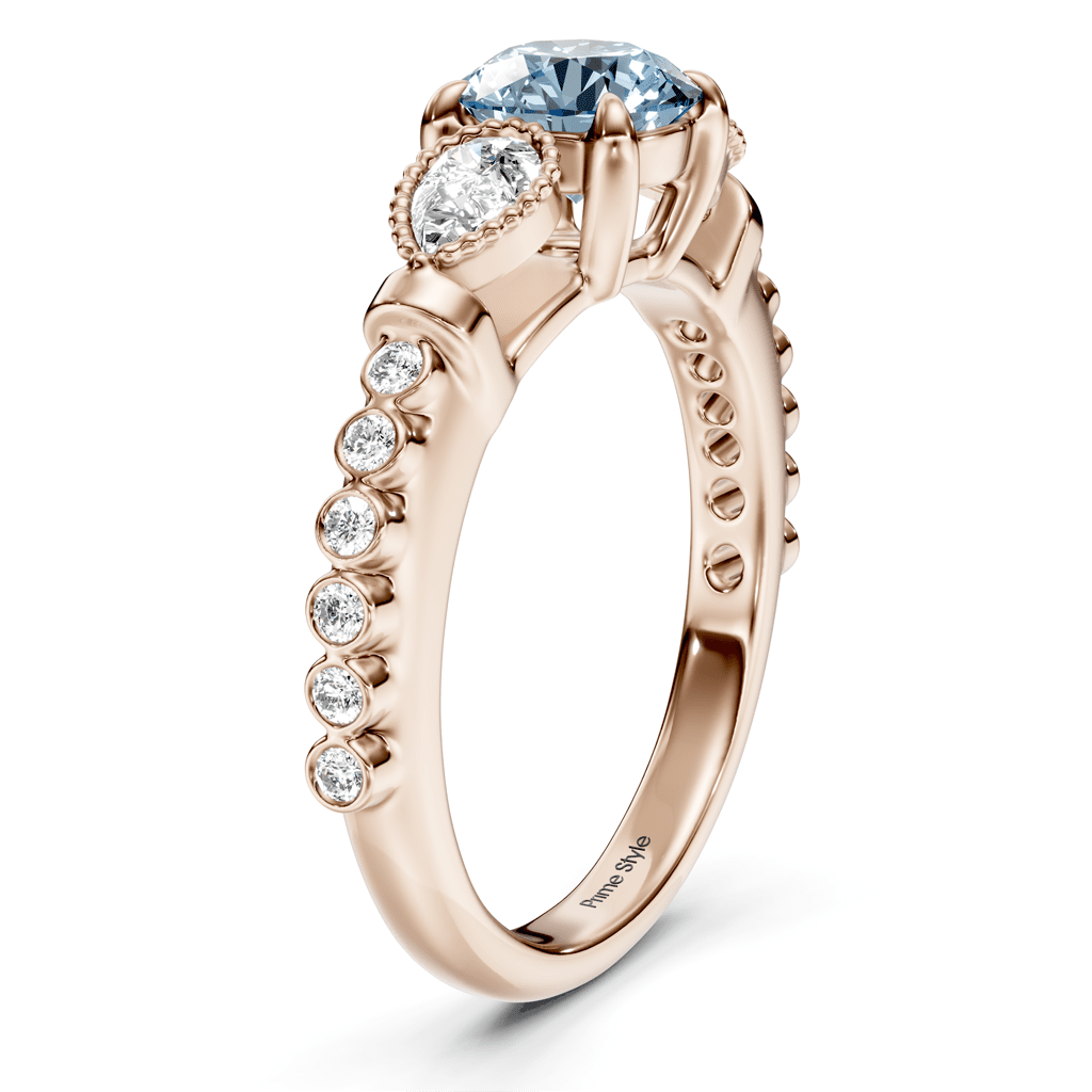 1.42 - 4.42 CT Pear & Round Cut Fancy Blue Diamonds - Engagement Ring - Primestyle.com