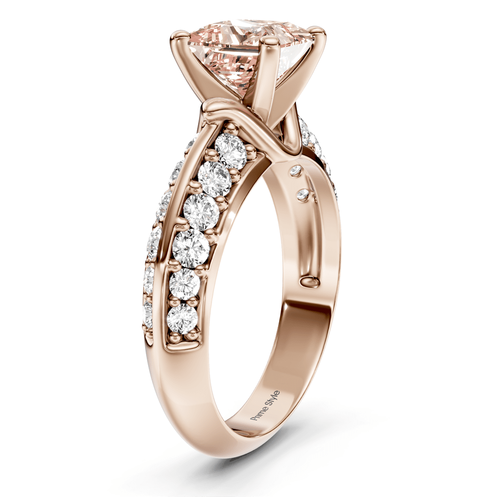 1.65 - 4.65 CT Princess & Round Cut Fancy Pink Diamonds - Engagement Ring - Primestyle.com