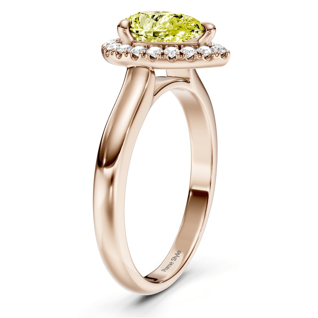 1.20 - 4.20 CT Pear & Round Cut Fancy Yellow Diamonds - Engagement Ring - Primestyle.com