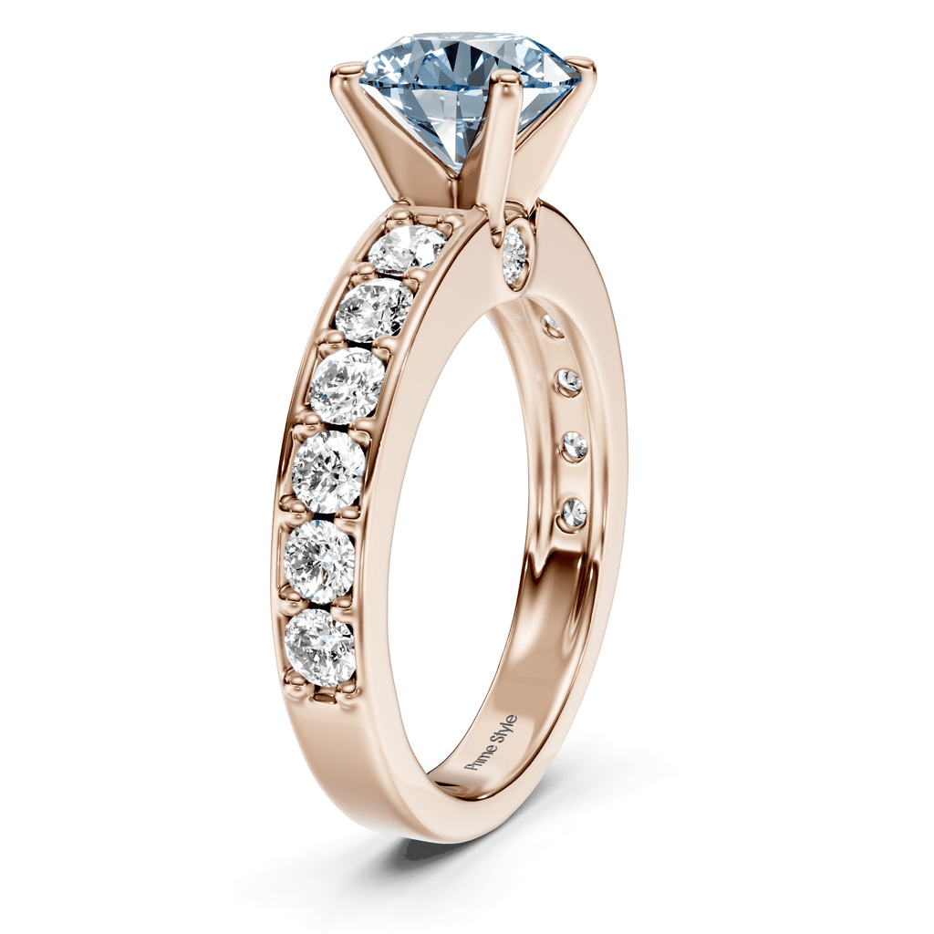 1.80-4.80 CT Princess & Round Cut Fancy Blue Diamonds - Engagement Ring