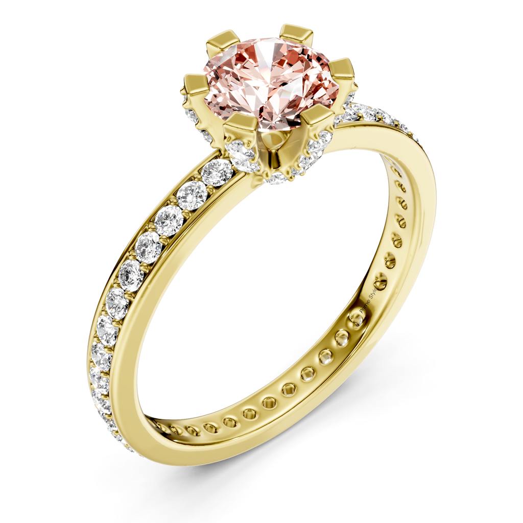 1.55-4.55 CT Round Cut Fancy Pink Diamonds - Engagement Ring