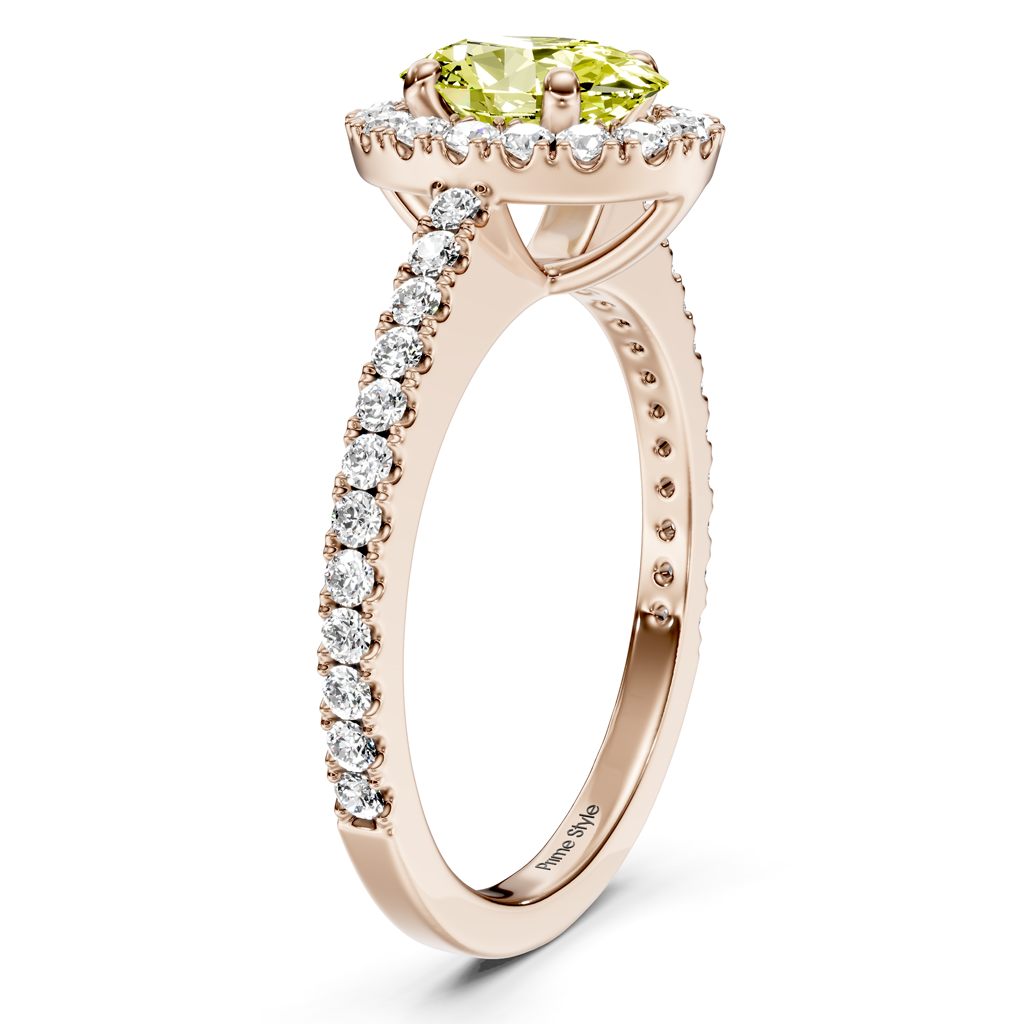 1.37-4.37 CT Oval & Round Cut Fancy Yellow Diamonds - Engagement Ring