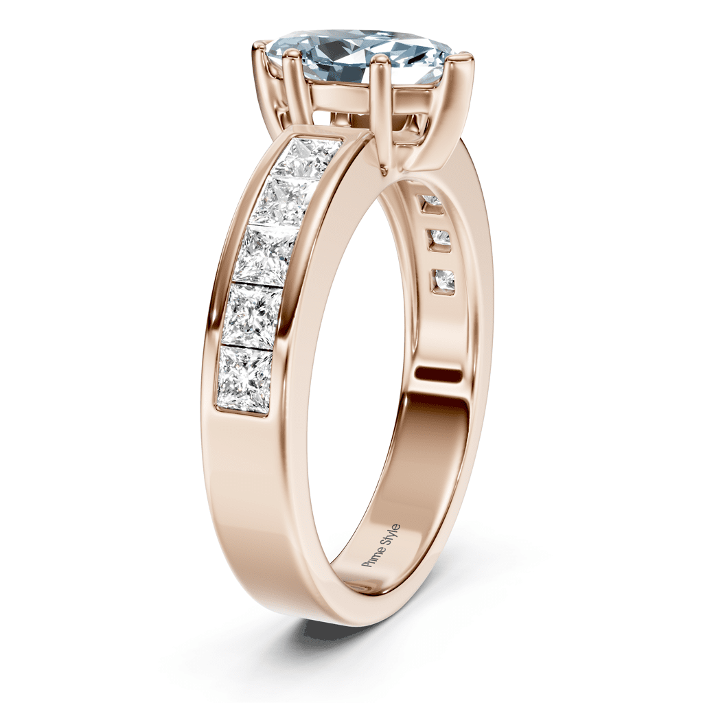 1.90-4.90 CT Princess Cut Fancy Blue Diamonds - Engagement Ring