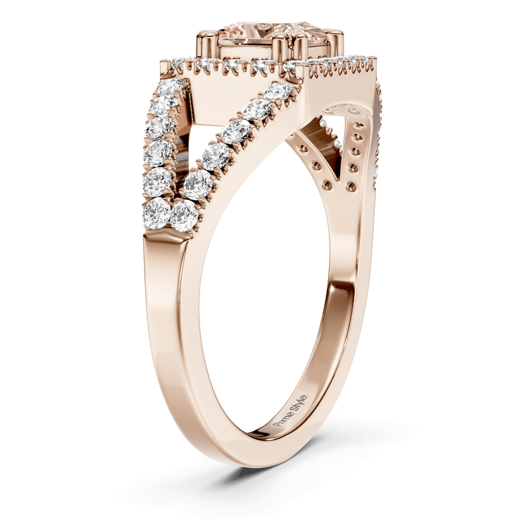 1.45 - 4.45 CT Princess & Round Cut Fancy Pink Diamonds - Engagement Ring - Primestyle.com