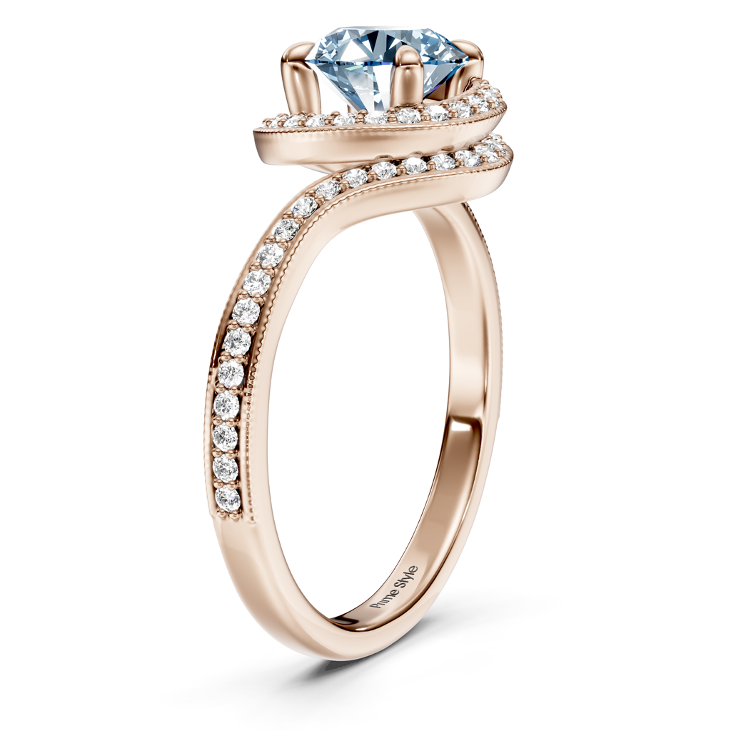 1.25-4.25 CT Round Cut Fancy Blue Diamonds - Engagement Ring