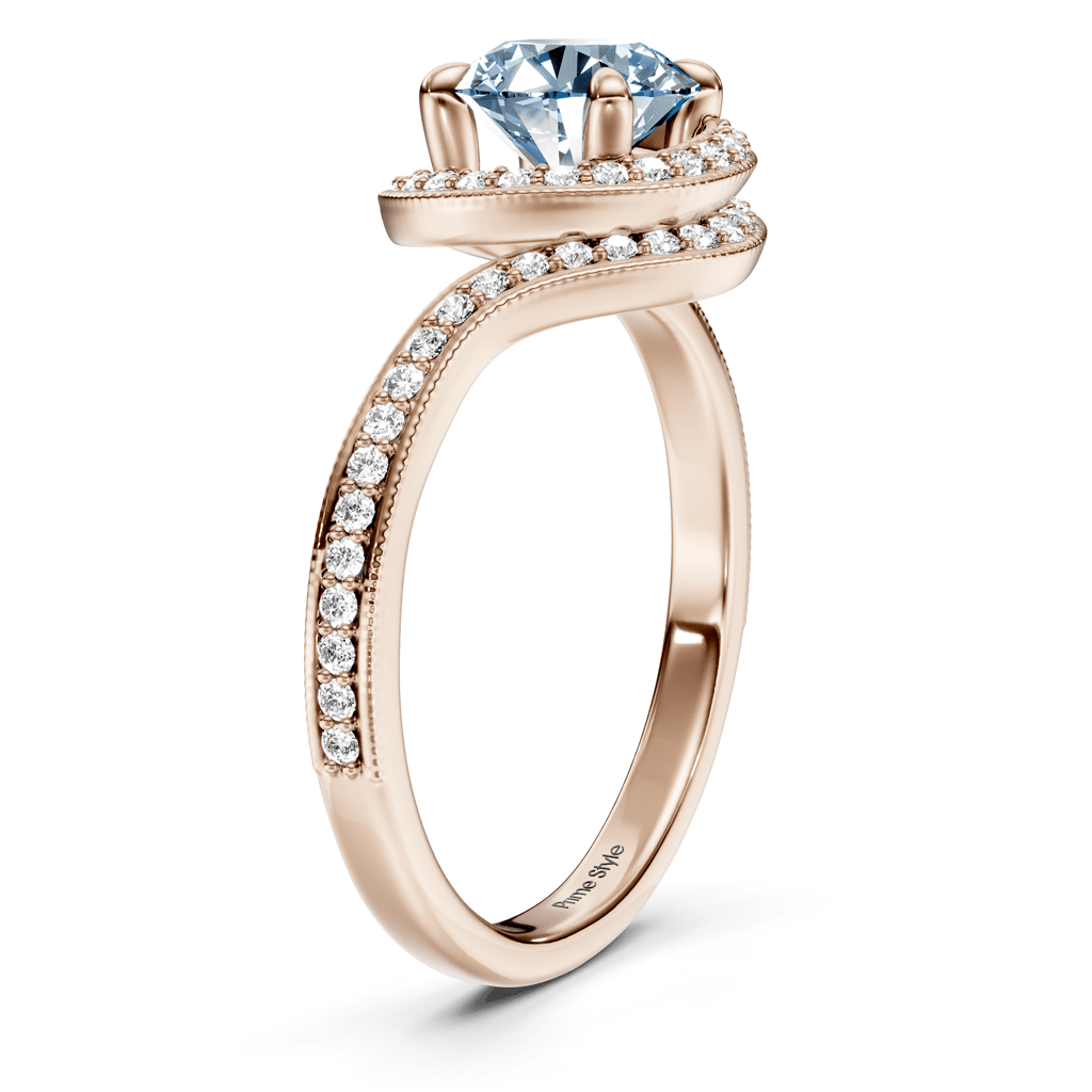 1.25 - 4.25 CT Round Cut Fancy Blue Diamonds - Engagement Ring - Primestyle.com