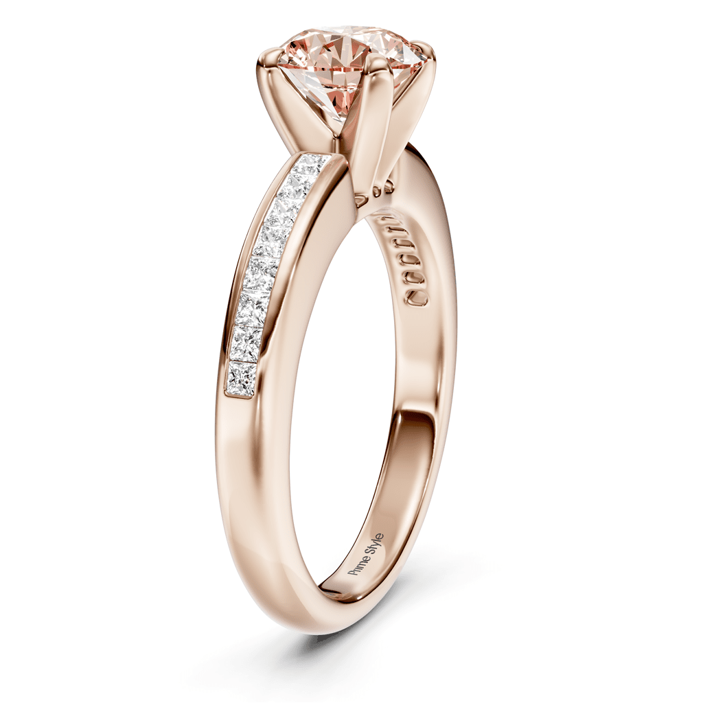 1.32-4.32 CT Princess & Round Cut Fancy Pink Diamonds - Engagement Ring