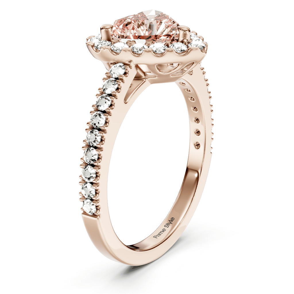 1.45 - 4.45 CT Heart & Round Cut Fancy Pink Diamonds - Engagement Ring - Primestyle.com