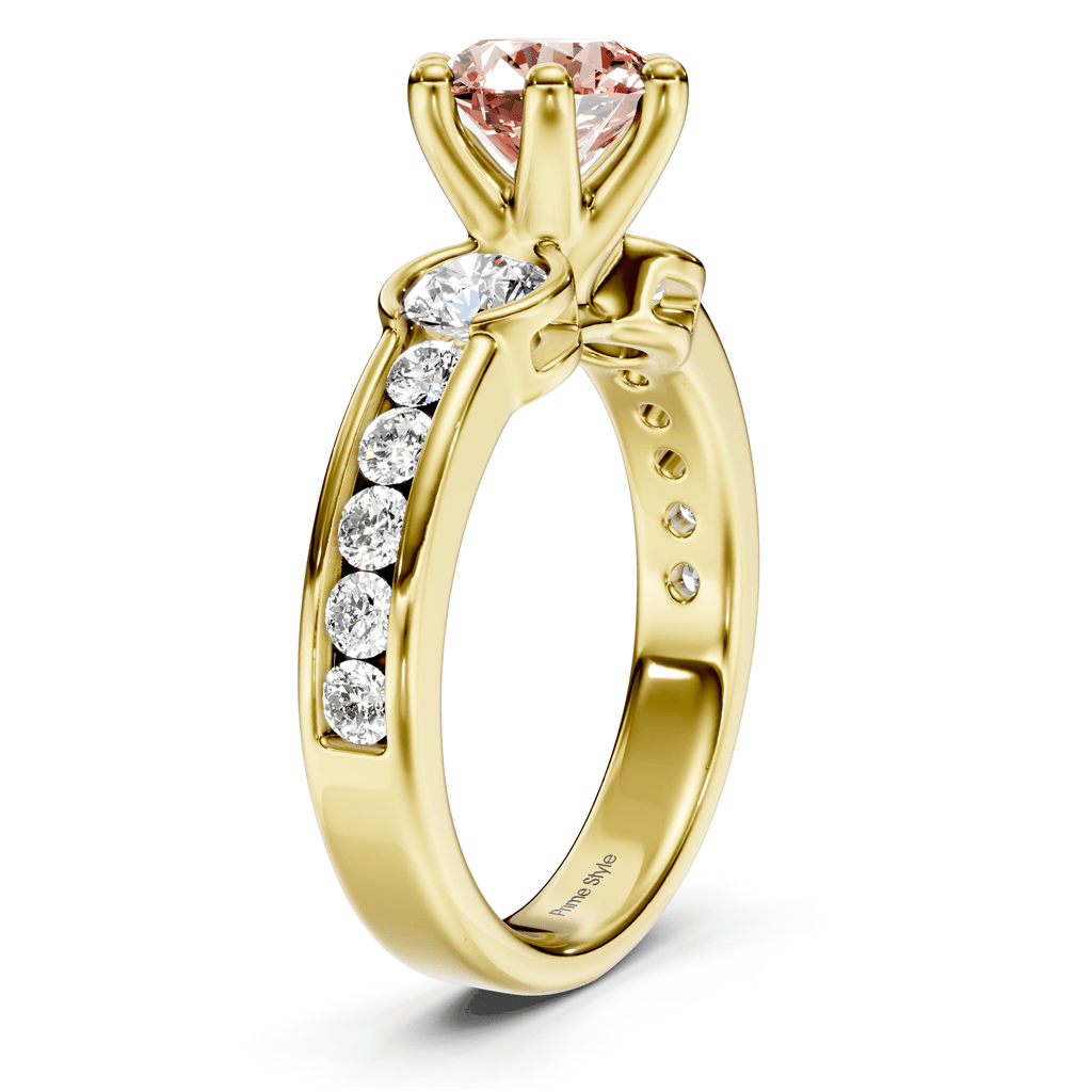 1.85 - 4.85 CT Round Cut Fancy Pink Diamonds - Engagement Ring - Primestyle.com