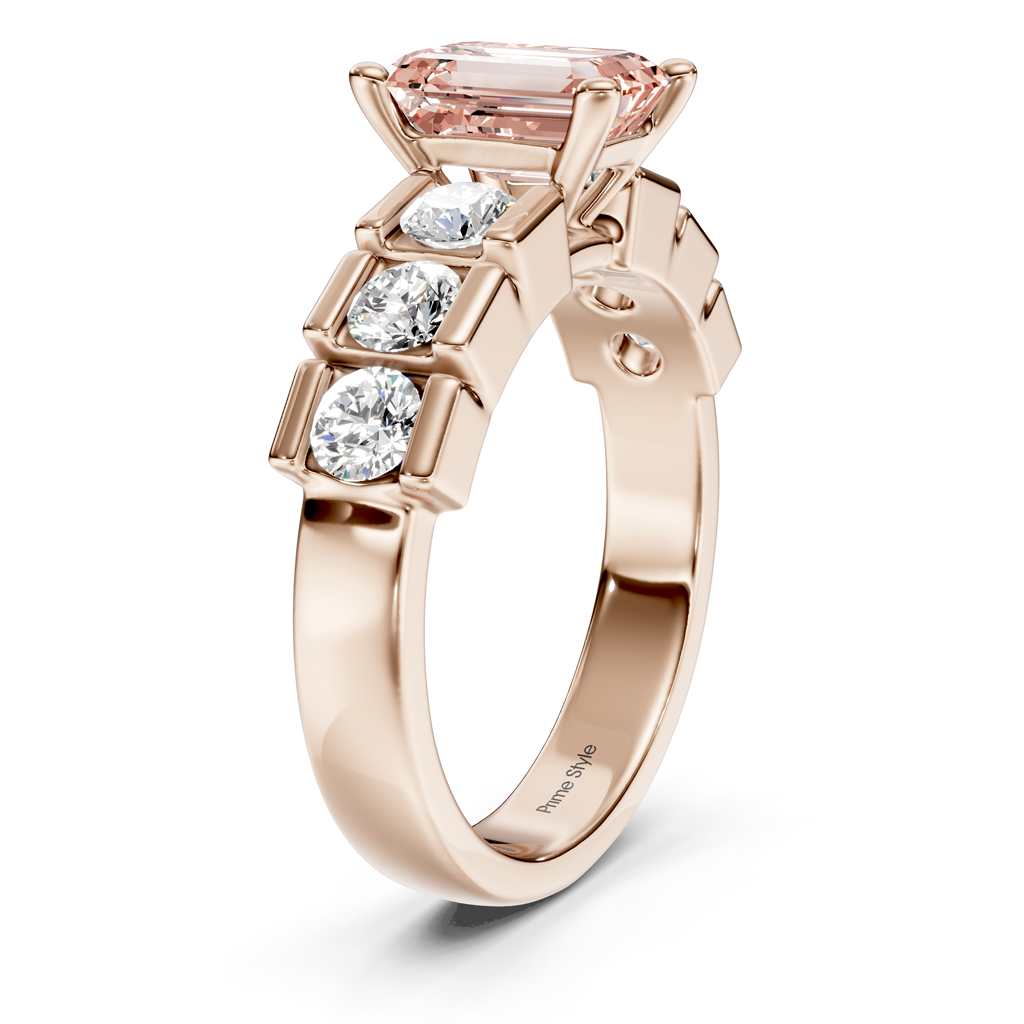 1.85-4.85 CT Princess & Round Cut Fancy Pink Diamonds - Engagement Ring