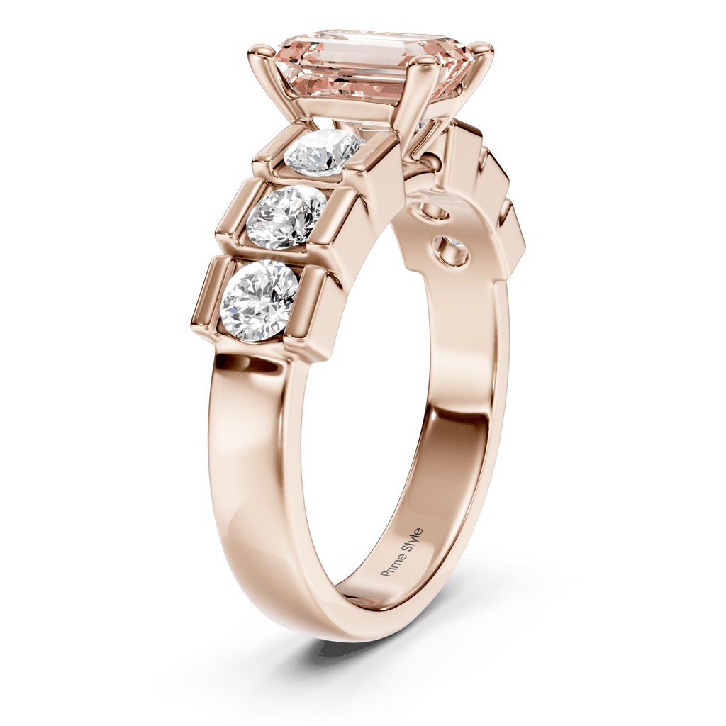 1.85 - 4.85 CT Princess & Round Cut Fancy Pink Diamonds - Engagement Ring - Primestyle.com