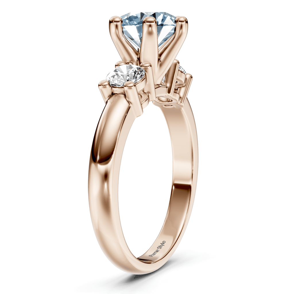1.40-4.40 CT Round Cut Fancy Blue Diamonds - Engagement Ring