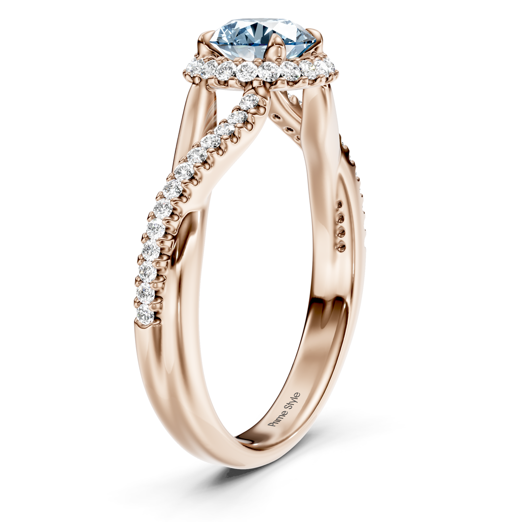 1.25-4.25 CT Round Cut Fancy Blue Diamonds - Engagement Ring