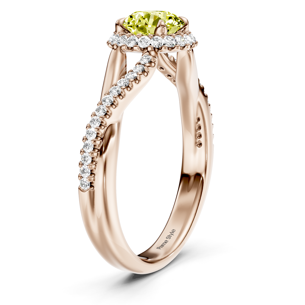 1.25-4.25 CT Round Cut Fancy Yellow Diamonds - Engagement Ring