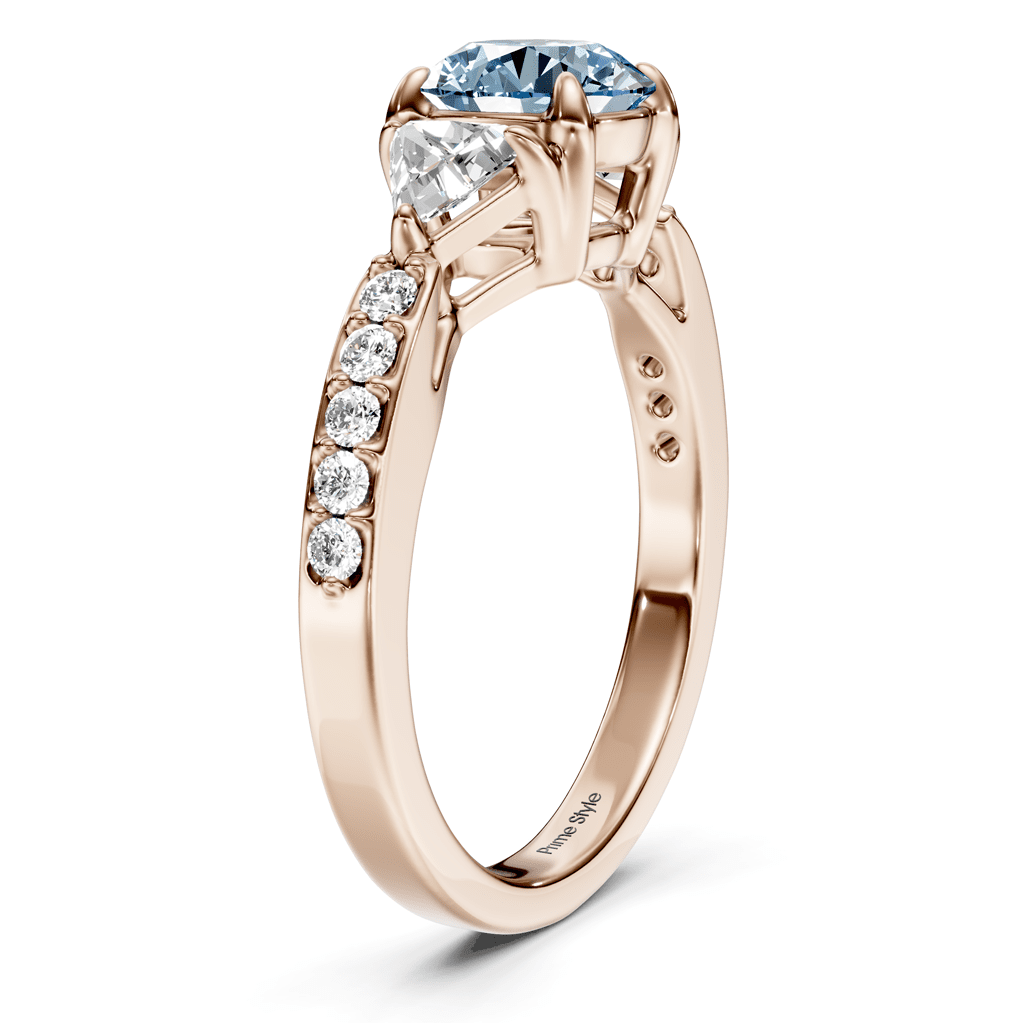 1.60-4.60 CT Round & Triangle Cut Fancy Blue Diamonds - Engagement Ring