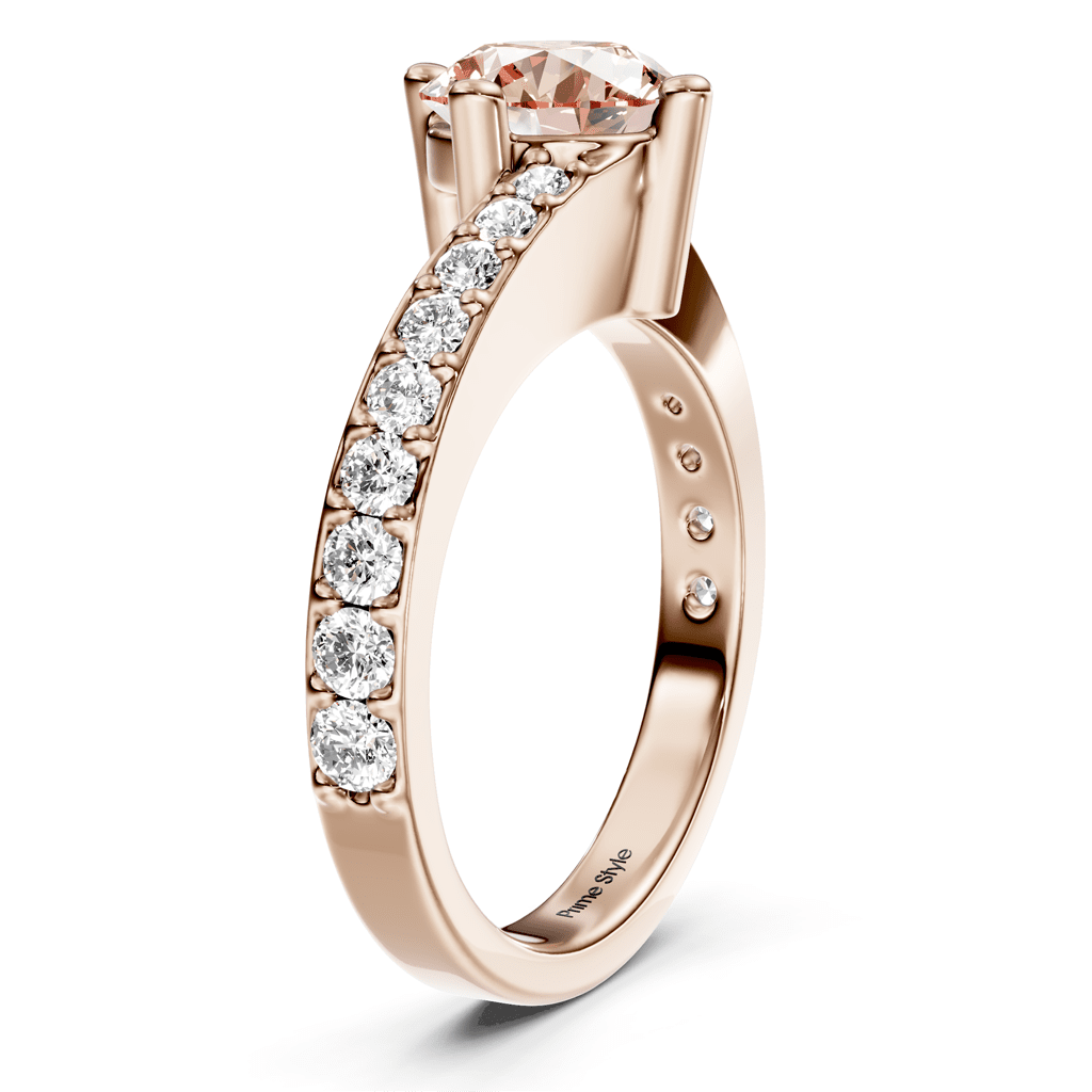 1.35 - 4.35 CT Round Cut Fancy Pink Diamonds - Engagement Ring - Primestyle.com