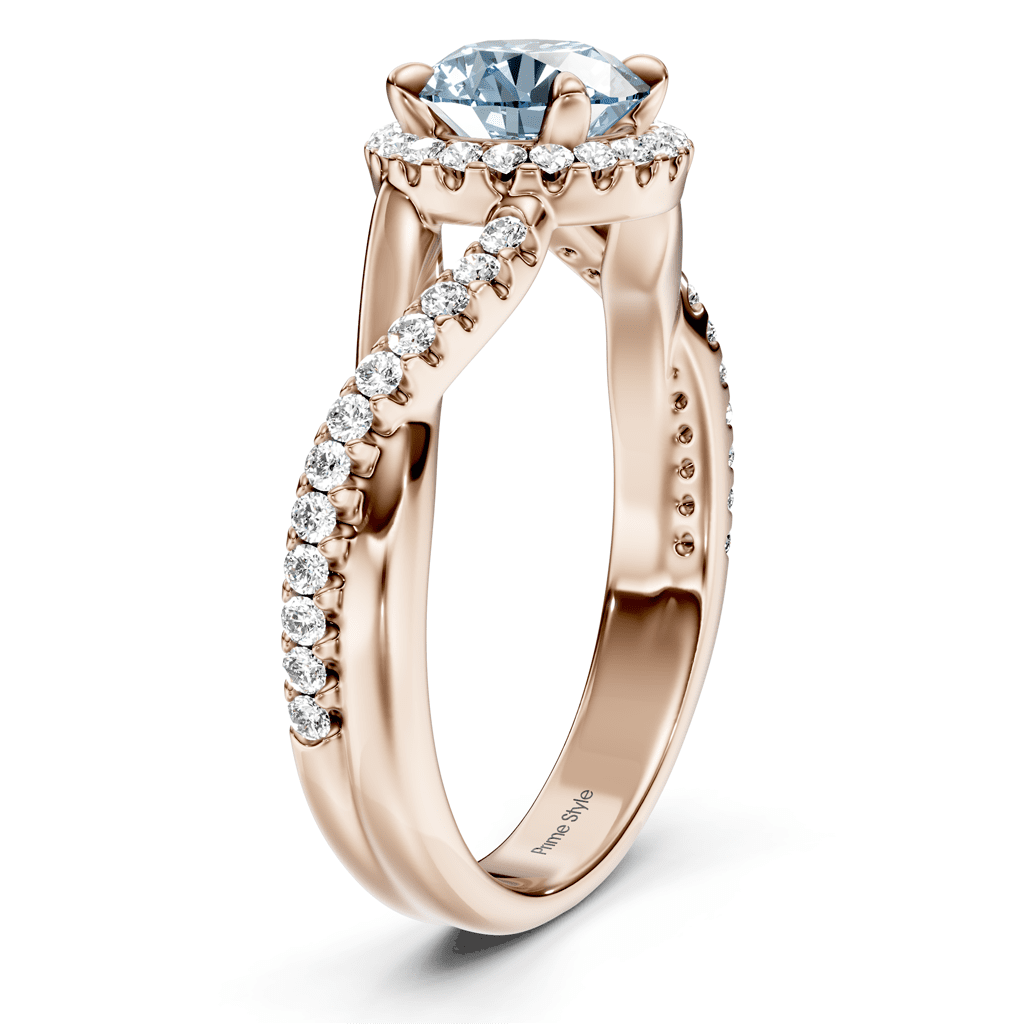 1.25 - 4.25 CT Round Cut Fancy Blue Diamonds - Engagement Ring - Primestyle.com