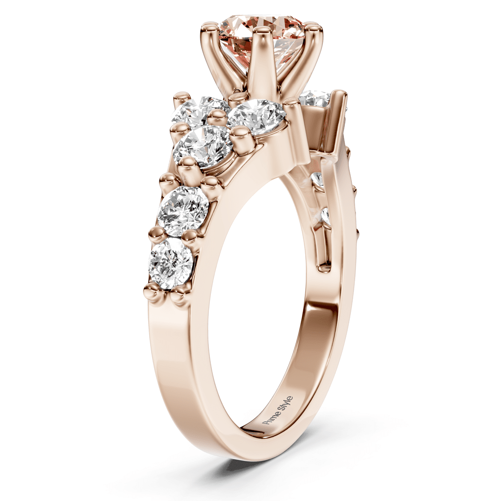 2.40 - 5.40 CT Round Cut Fancy Pink Diamonds - Engagement Ring - Primestyle.com
