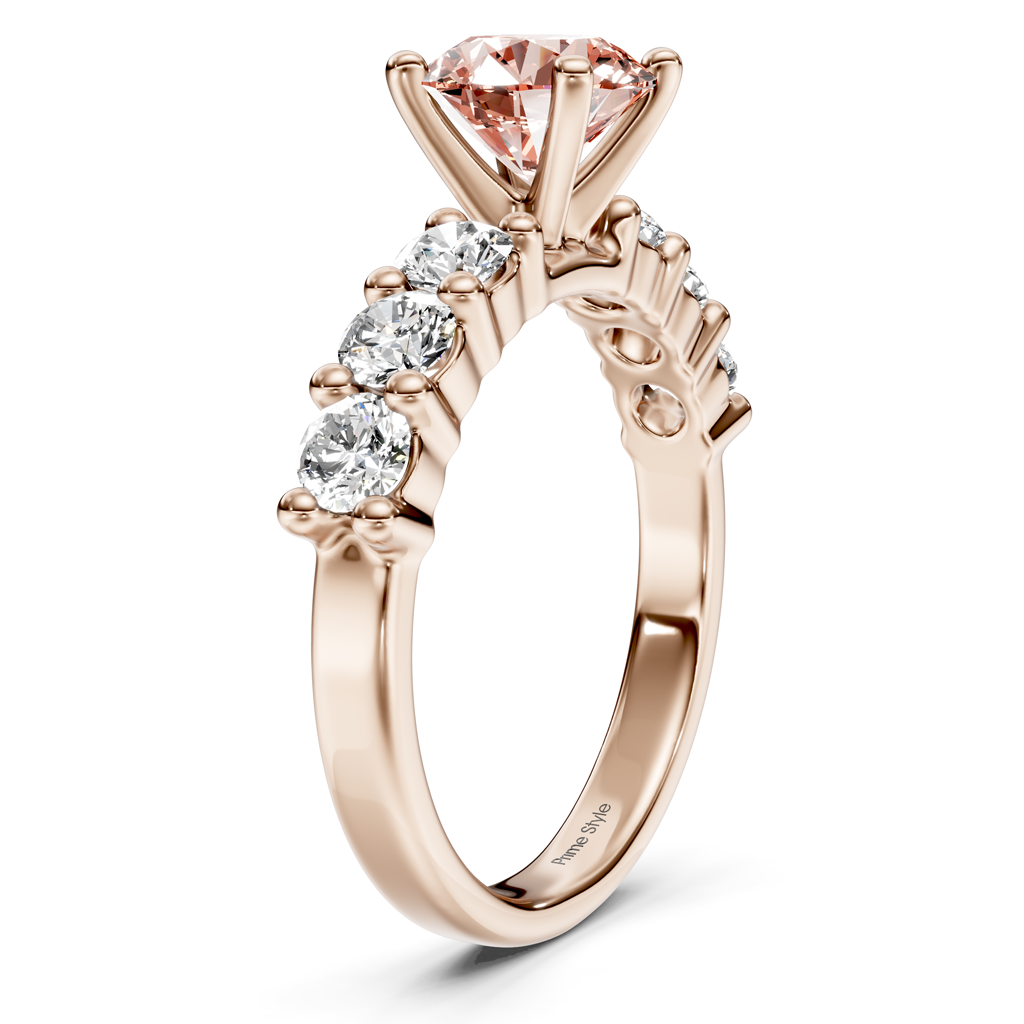 1.90-4.90 CT Round Cut Fancy Pink Diamonds - Engagement Ring