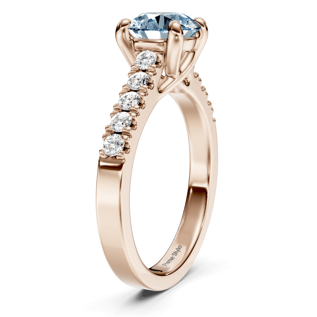 1.25 - 4.25 CT Round Cut Fancy Blue Diamonds - Engagement Ring - Primestyle.com