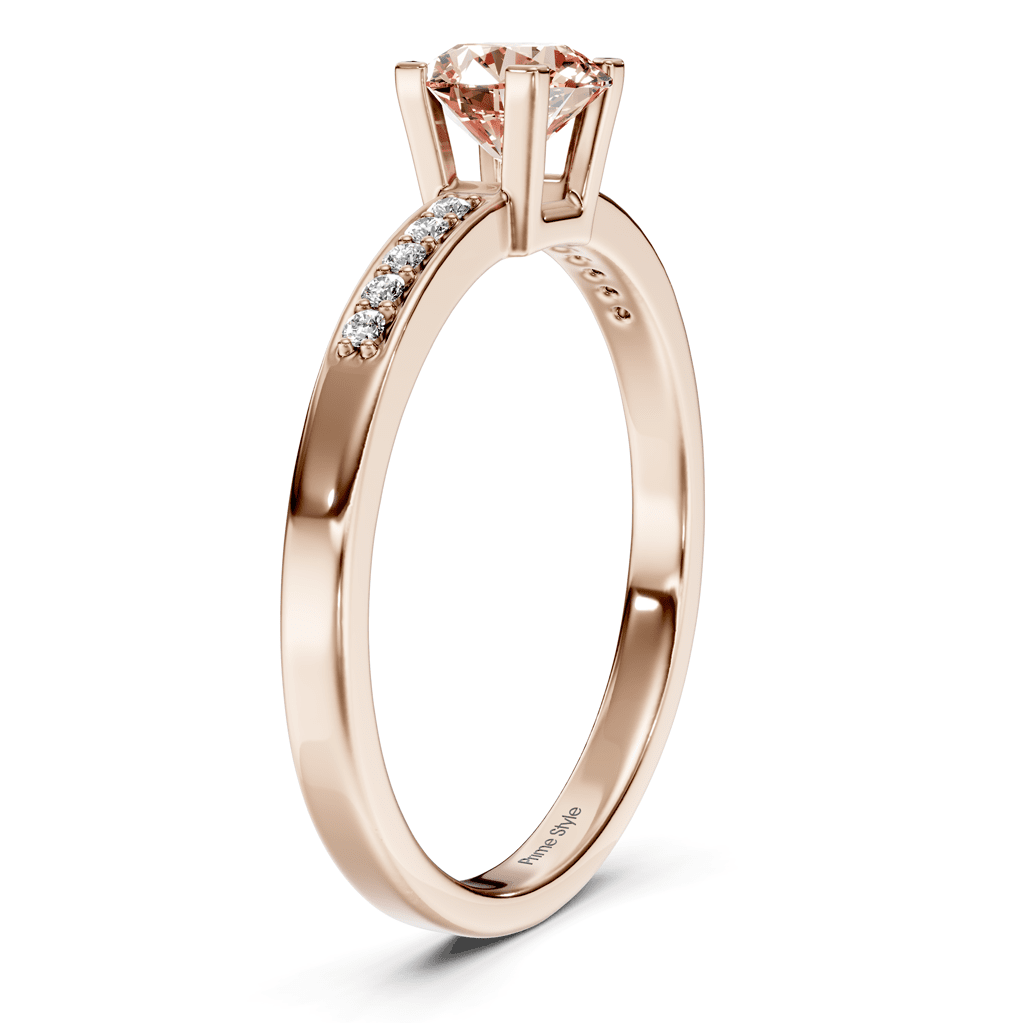 1.10-4.10 CT Round Cut Fancy Pink Diamonds - Engagement Ring
