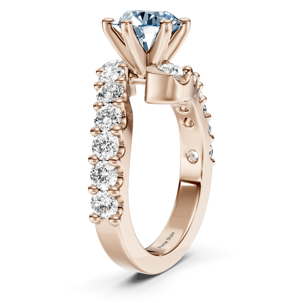 2.30 - 5.30 CT Emerald & Round Cut Fancy Blue Diamonds - Engagement Ring - Primestyle.com