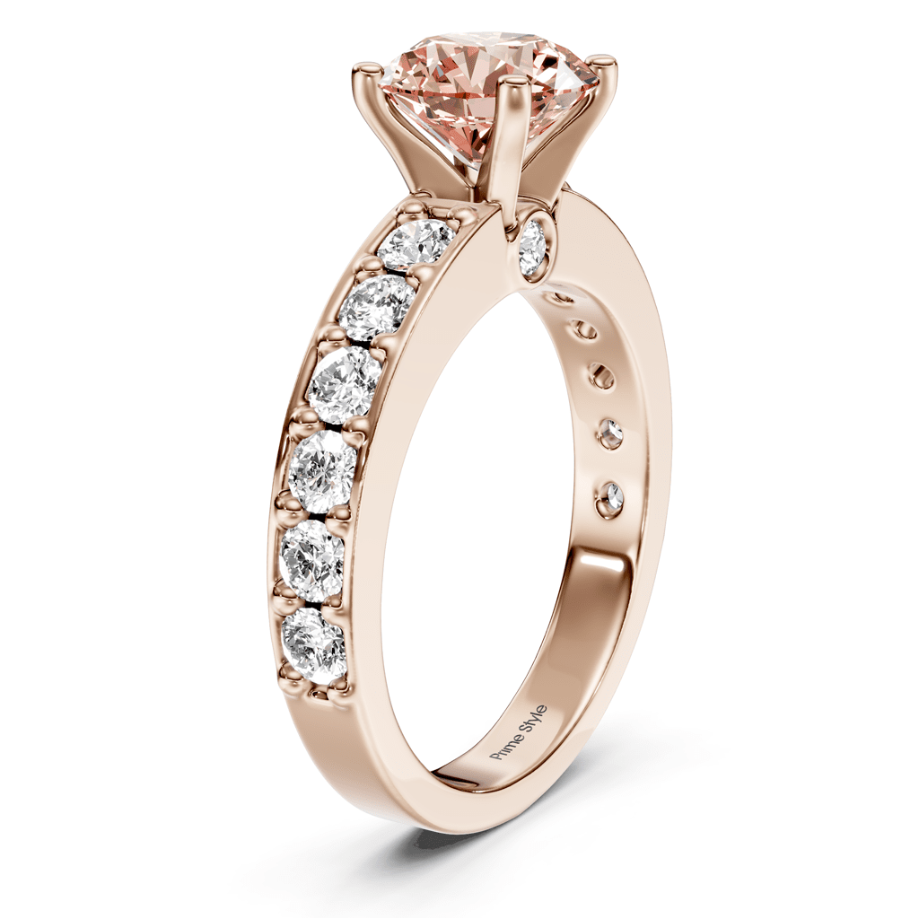 1.80 - 4.80 CT Round Cut Fancy Pink Diamonds - Engagement Ring - Primestyle.com
