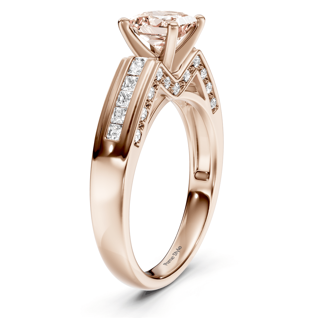 1.45 - 4.45 CT Princess & Round Cut Fancy Pink Diamonds - Engagement Ring - Primestyle.com