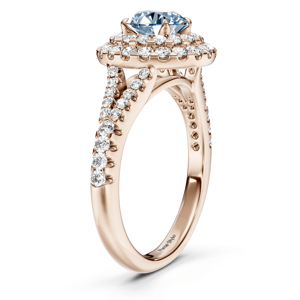 1.49 - 4.49 CT Round Cut Fancy Blue Diamonds - Engagement Ring - Primestyle.com