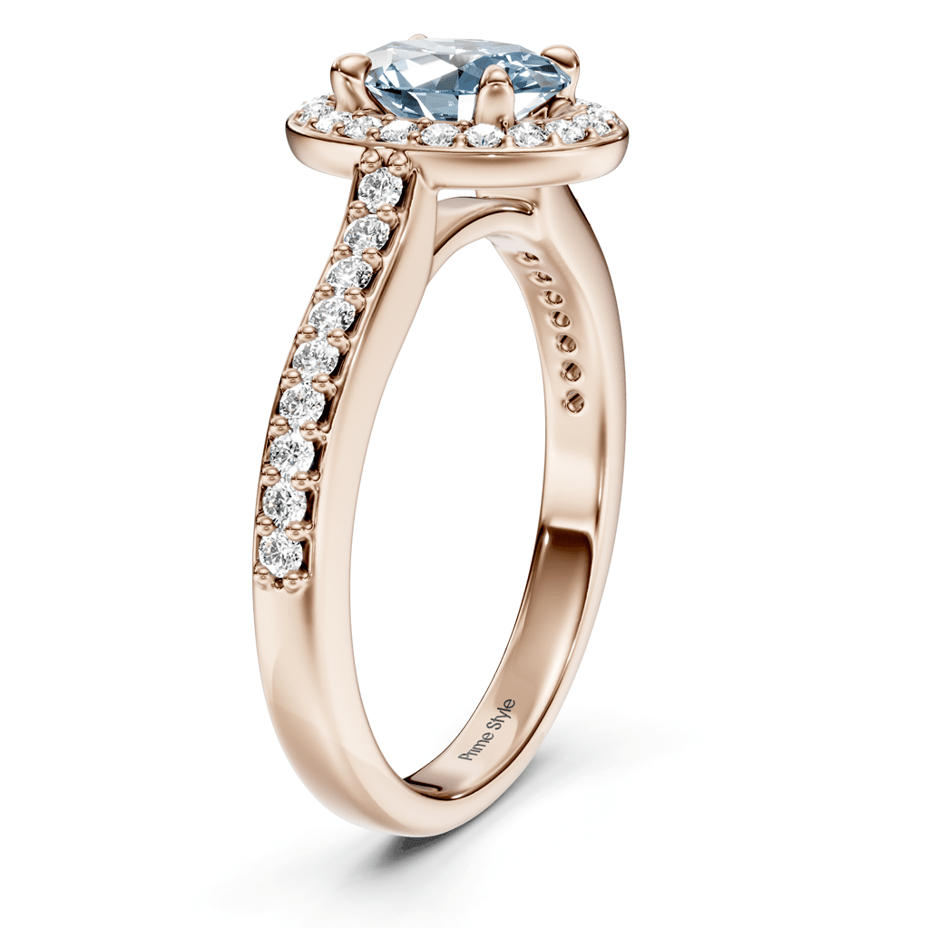 1.30-4.30 CT Marquise & Round Cut Fancy Blue Diamonds - Engagement Ring