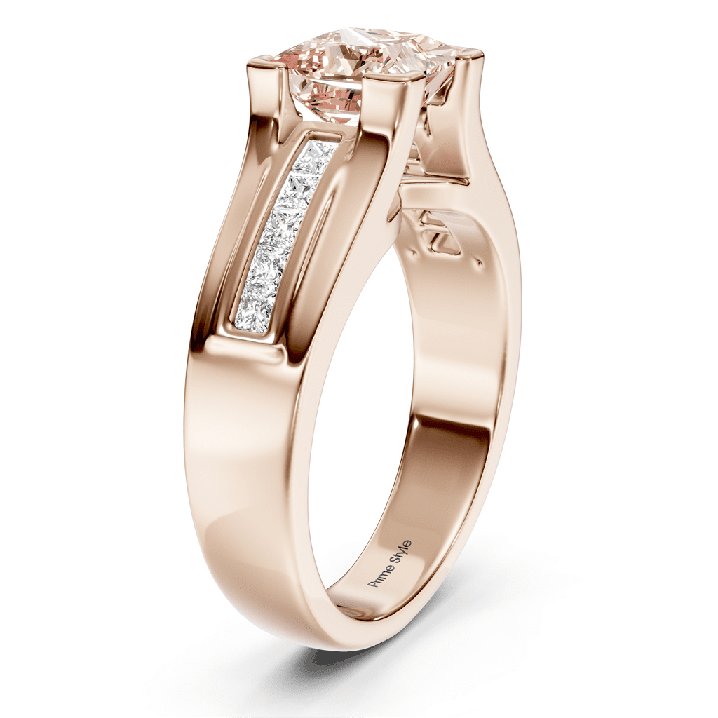 1.35 - 4.35 CT Princess Cut Fancy Pink Diamonds - Engagement Ring - Primestyle.com