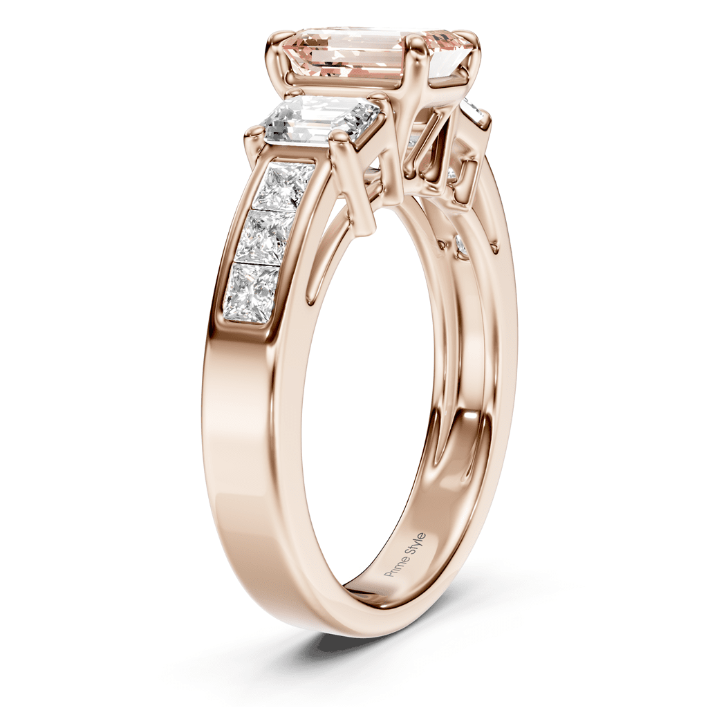 2.20-5.20 CT Emerald & Princess Cut Fancy Pink Diamonds - Engagement Ring