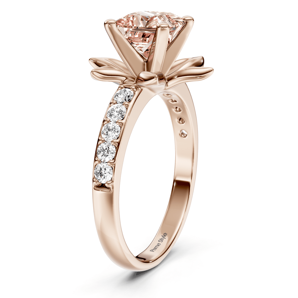 1.25 - 4.25 CT Princess & Round Cut Fancy Pink Diamonds - Engagement Ring - Primestyle.com