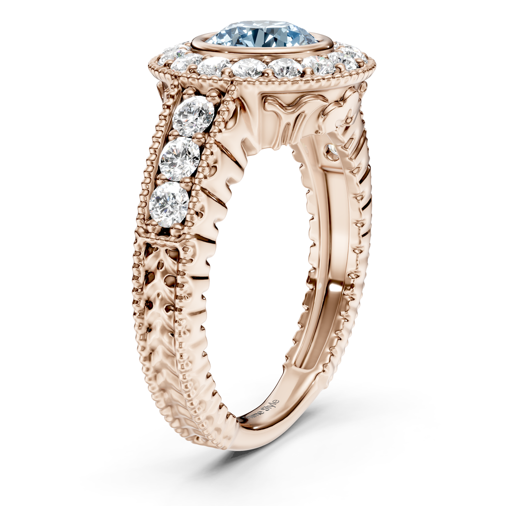 1.50-4.50 CT Round Cut Fancy Blue Diamonds - Engagement Ring