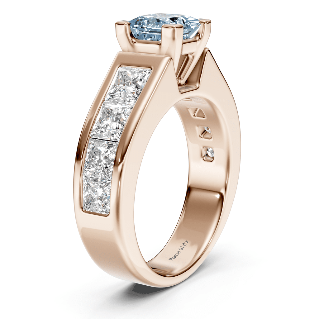 3.30 - 6.30 CT Princess Cut Fancy Blue Diamonds - Engagement Ring - Primestyle.com