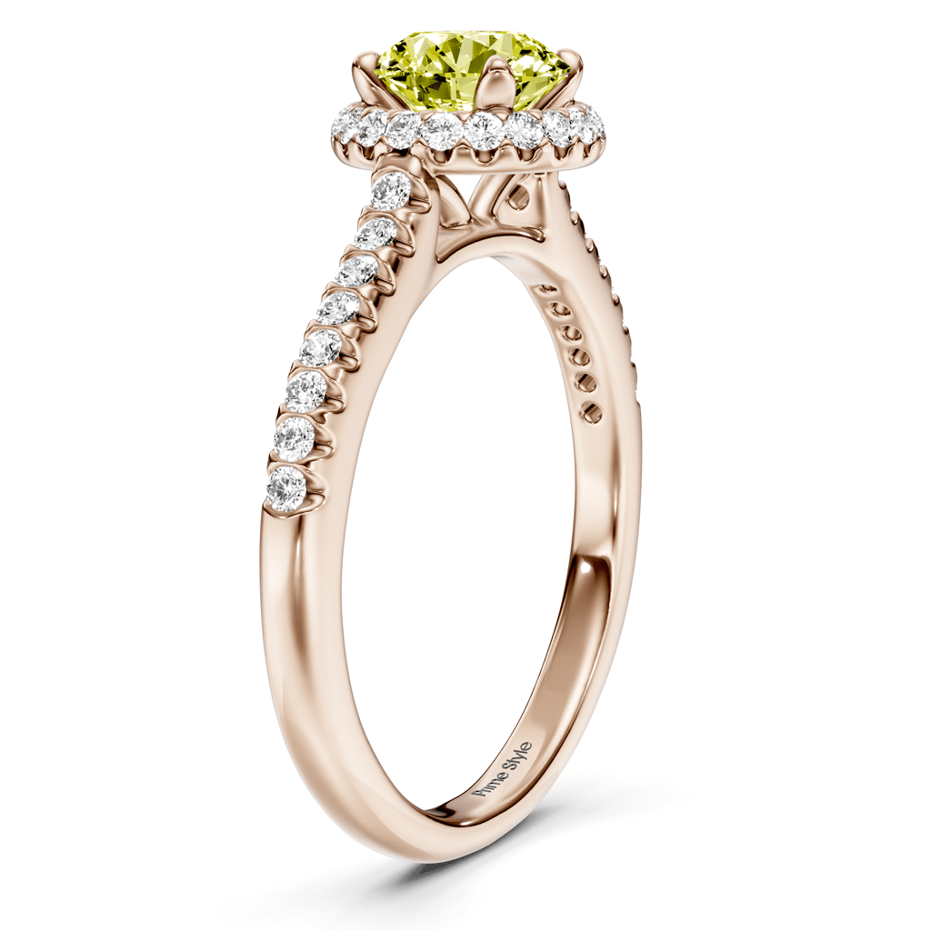 1.30 - 4.30 CT Round Cut Fancy Yellow Diamonds - Engagement Ring - Primestyle.com