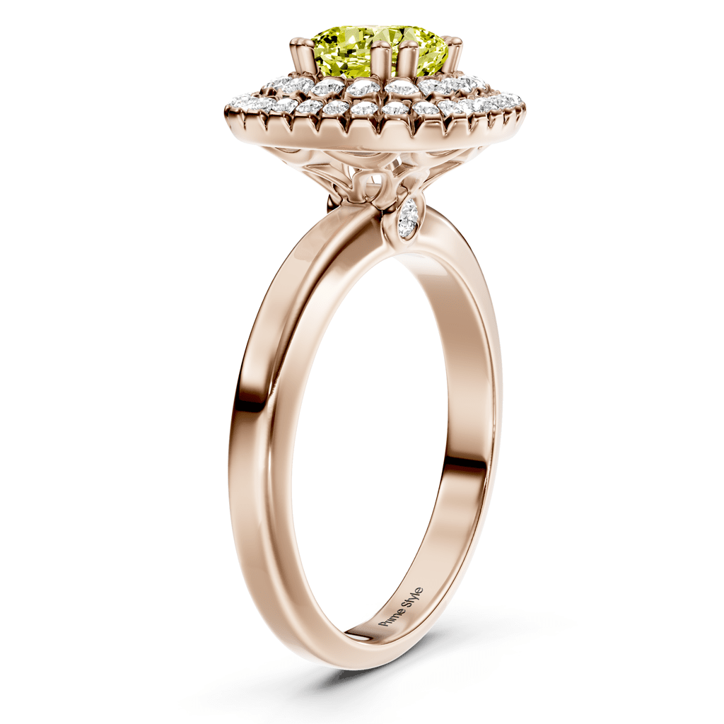 1.34 - 4.34 CT Cushion & Round Cut Fancy Yellow Diamonds - Engagement Ring - Primestyle.com