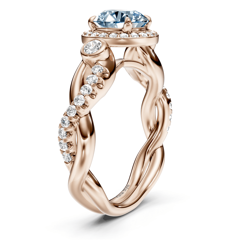 1.70 - 4.70 CT Princess & Round Cut Fancy Blue Diamonds - Engagement Ring - Primestyle.com