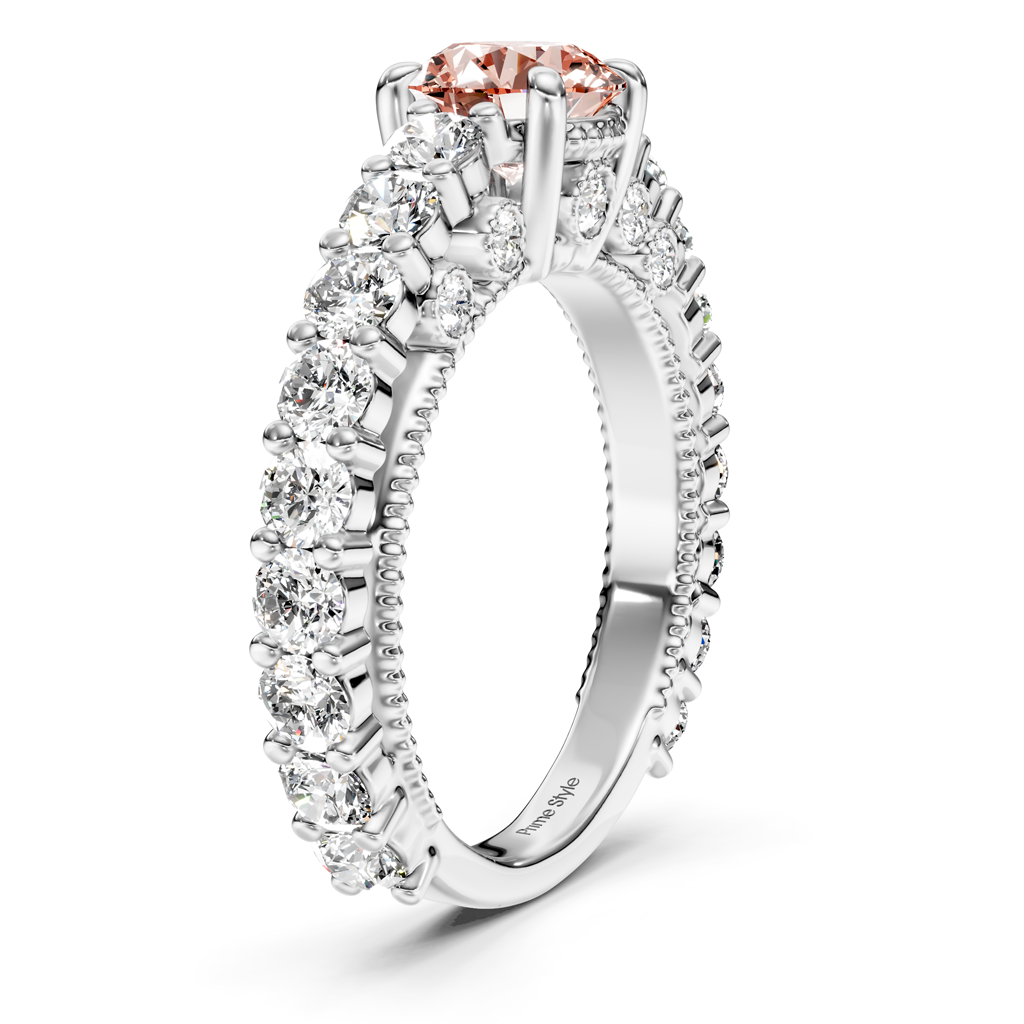 2.70-5.70 CT Round Cut Fancy Pink Diamonds - Engagement Ring