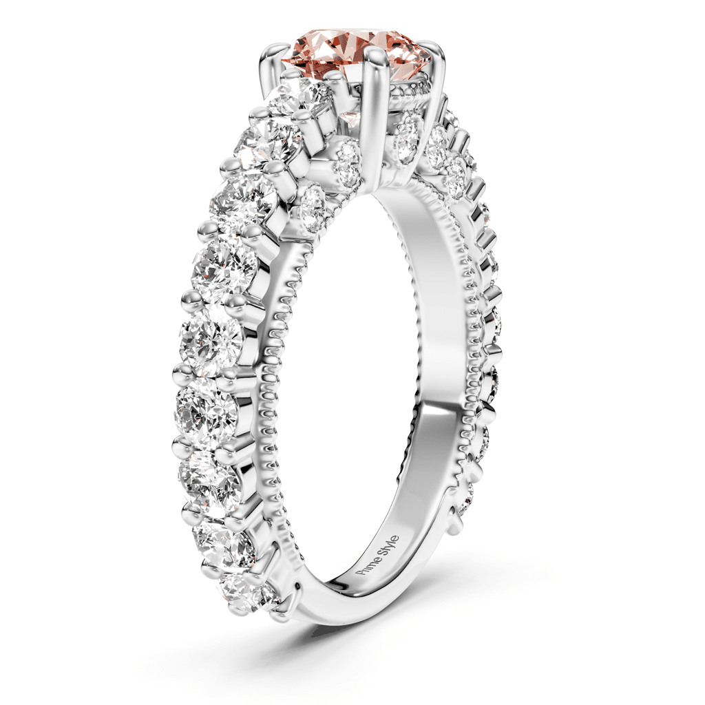 2.70 - 5.70 CT Round Cut Fancy Pink Diamonds - Engagement Ring - Primestyle.com