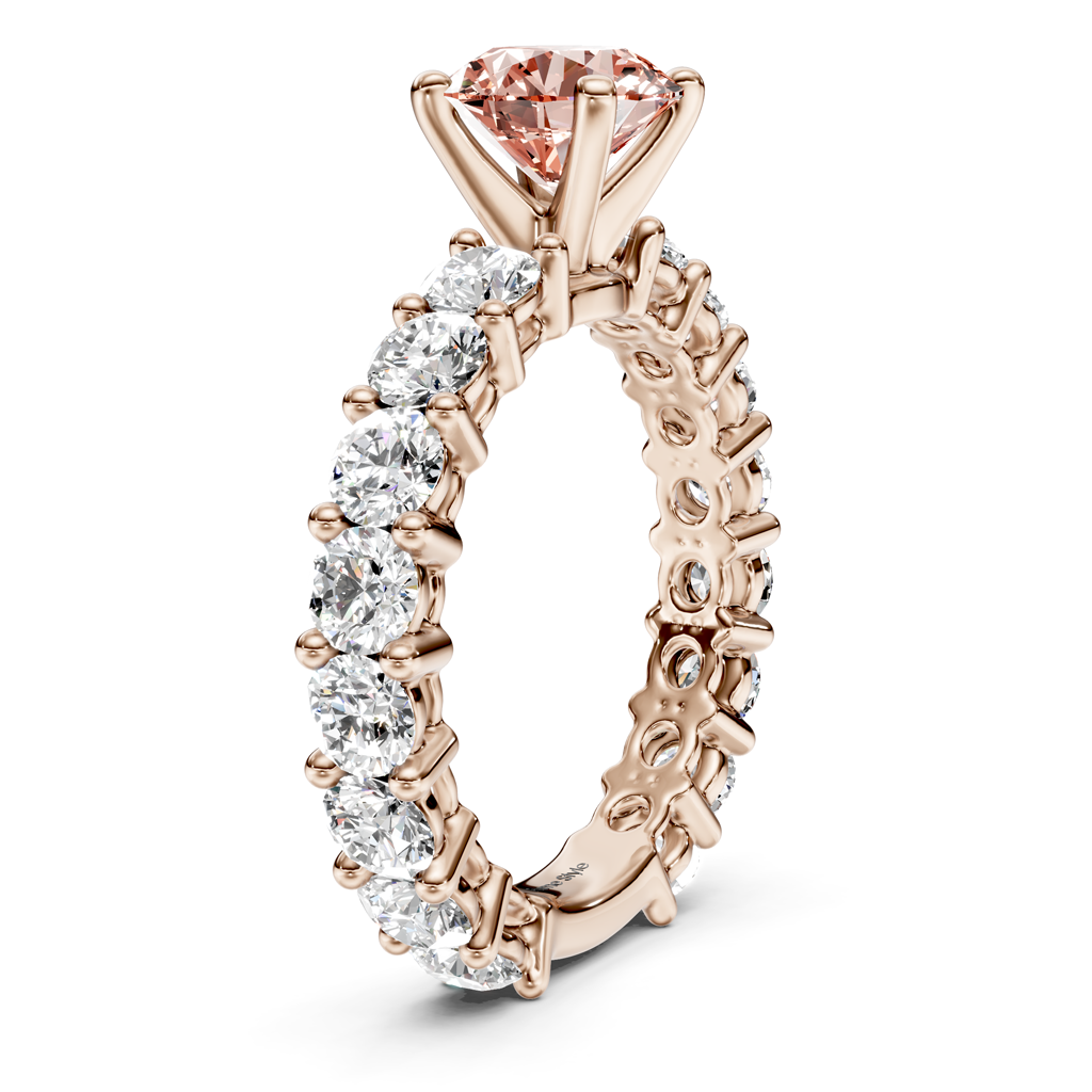 3.25-6.25 CT Round Cut Fancy Pink Diamonds - Engagement Ring