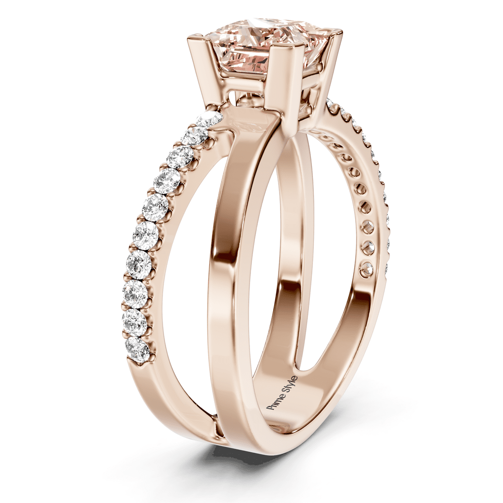 1.25-4.25 CT Princess & Round Cut Fancy Pink Diamonds - Engagement Ring