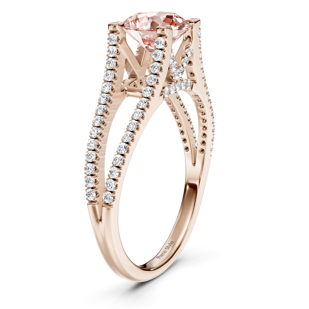 1.40-4.40 CT Round Cut Fancy Pink Diamonds - Engagement Ring