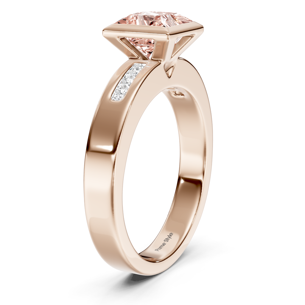 1.20-4.20 CT Princess Cut Fancy Pink Diamonds - Engagement Ring